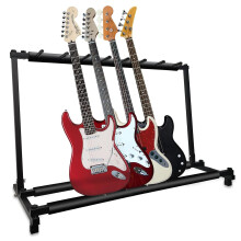 Guitar Rack 7 Slot Multi Guitar Stand Seven Display Floor Stand Safe Storage Foldable Portable for Electric Acoustic Flying V Guitars - GRack 7N1