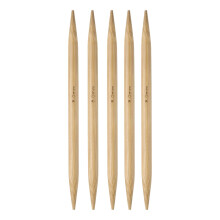 Bambus-Doppelspitzstricknadeln, 6 mm, 5 Stück