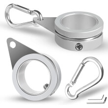Anneaux de fixation pour mât de drapeau en aluminium de 1,25 po, clips anti-enroulement rotatifs à 360 pour mâts de 1,02 à 1,25 po (paquet de