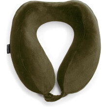 Neck Travel Pillow - Lightweight Contoured Memory Foam Stuffable Travel Neck Pillow for Sleeping, Car, & Airplane, Velvet Brown