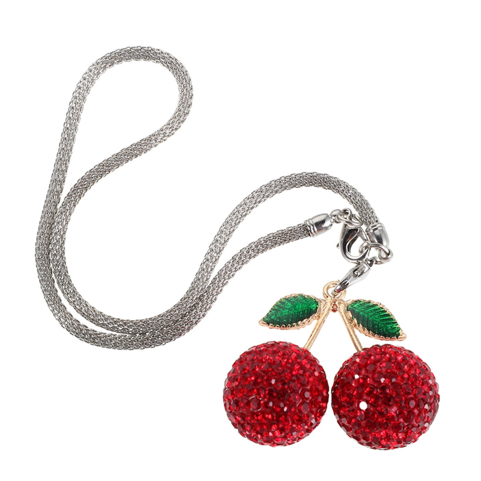 Rhinestone Cherry Rearview Mirror Charm 1 Piece Red 900223152206