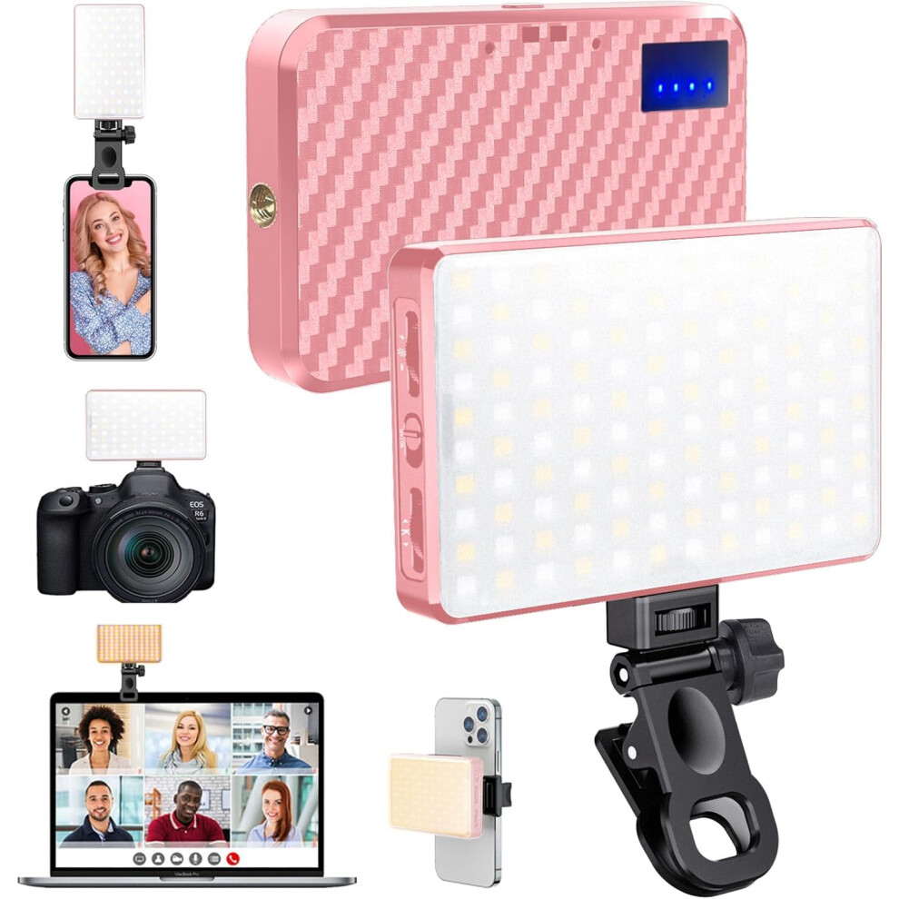 168-Led Selfie Clip: 3000Mah, 3 Modes, Rechargeable Â Compatible With Iphone, Ipad, Camera, Laptop, Video Conferencing & Tiktok (Pink) Light/Pink 9418476611575