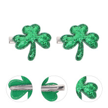 6 pinzas para el cabello con diseño de trébol verde para el Día de San Patricio, de aleación. Accesorios para fiestas.