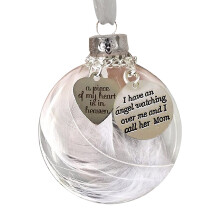 Clear Christmas Memorial Ornament – "A Piece of My Heart is in Heaven" Hanging Pendant Gift for Loved Ones