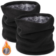 2 Stück fleecegefütterte Winter-Nackenwärmer, Thermo-Skimasken aus Baumwolle, Gesichtsmasken für kaltes Wetter, Unisex-Gamaschen – einfarbig