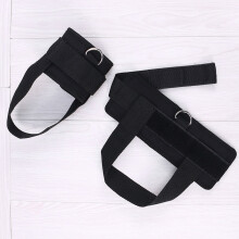 2-Pack Padded Ankle Straps for Cable Machine Workouts, Black SBR Material, Fitness Accessories