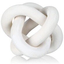 Table basse décorative en maille de chaîne avec nœud en bois blanc