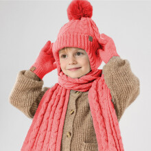 Kids Winter Hat, Scarf & Gloves Set – 3-Pc Fleece-Lined Warm Set for Boys & Girls, Touchscreen Gloves, Ear Protection, Ages 2-8