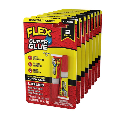 Flex Super Glue Liquid 2-Piece 3g (8-Pack)