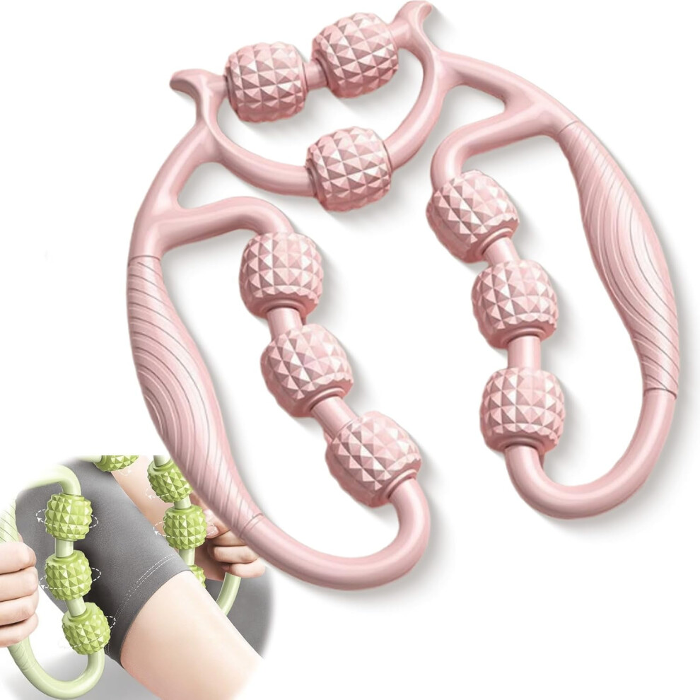 9-Wheel Circular Leg Clamp Roller Massager for Muscle Pain Relief â Pink, Compatible with All Legs