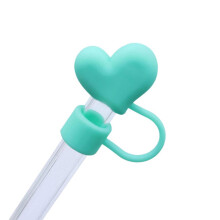 Capa de silicone em formato de coração para canudos de 10 mm.
