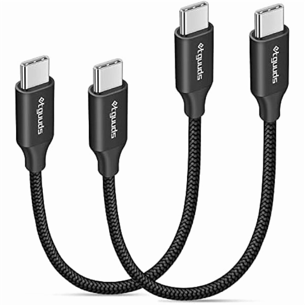 0.5Ft Usb-C To Usb-C Cable 2-Pack, 60W Fast Charging, Compatible With Iphone 16/15 Pro, Samsung S24/S23, Macbook, Ipad, Pixel 9152228408845