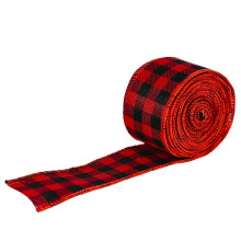 Panglici de Crăciun cu margini împletite – carouri Buffalo, pânză de sac uniformă, panglici Gingham pentru ambalat DIY, fundițe de petrecere