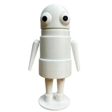 Jouet imprimé en 3D, figurine de robot rouge aux yeux globuleux, adorable objet de décoration de bureau à collectionner, cadeau unique pour