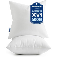 Lot de 2 coussins décoratifs 50 x 50 cm, garnissage 100 % vierge, non tissé, pour canapé et salon.