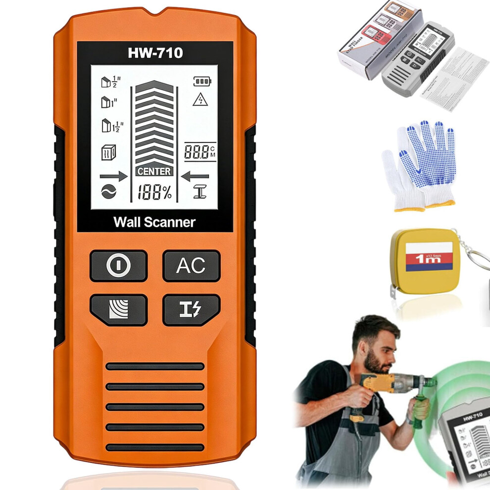 2026 New 5-In-1 Handheld Metal & Wall Detector With Hd Lcd & Audio Alarm, Compatible With Stud Finders, Wire/Pipe Detection 9405492030701