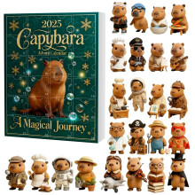 Calendrier de l'Avent Capybara 2025 – 24 jours, 24 décorations capybara en acrylique, surprises quotidiennes, décoration de Noël (compatible