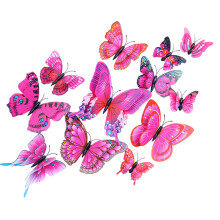 24 aimants papillon pour réfrigérateur, design double couche, couleurs vives, compatibles avec tous les réfrigérateurs