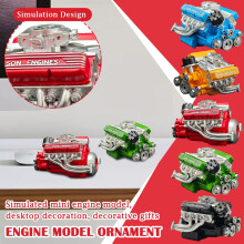 V8 Engine Kit Gas, OHV Small-Block Model Kit, Green Water-Cooled 4-Stroke 8-Cylinder Gasoline Engine Model – Compatible with hobby builds