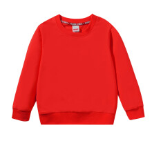 Kids Toddler Baby Boys Girls Solid Patchwork Long Sleeve Cotton Sweatshirt Pullover Top Casual Comfort Outfit,Z01 Red,6-7 Years