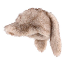 Baseballpet van imitatiebont met lange oren – Warme unisex wintermuts met oorklappen, geschikt voor koud weer, skiën en snowboarden.