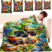 Couverture dinosaure épaisse améliorée pour garçons et filles – 5 tailles, impression flanelle HD, jeté en polaire douce et chaude (127 x 102