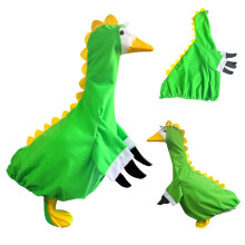 Tenue d'oie dinosaure pour statue en ciment de 58 cm – Vêtements d'oie dinosaure jaunes et verts pour couple, décoration extérieure pour jardin,