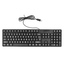 Kablet tastatur, udsøgt håndværk Plug and Play kablet tastatur med stor skrift til stationær computer til bærbar computer til ældre