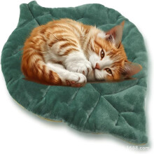 Cat Mat Self Warming Cat Bed25"x18" Leaf Shaped Cotton Soft Warm Pet Pad Blanket for Indoor Bed Couch Sofa Floors Cat and Dog Warm Mattress (Green)