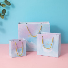 Sacs cadeaux à motif plumes dégradées – 3 tailles, papier de qualité supérieure