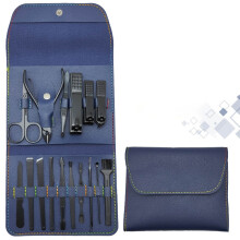 12PCS Stainless Steel Nail Clipper Set with Leather Bag, Portable Manicure/Pedicure Tool Kit Fingernail & Toenail Trimmer for Thick & Ingrown Nail