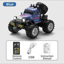 Coche todoterreno teledirigido de aleación 2025, vehículo acrobático RC con construcción duradera para jugar al aire libre, azul real.