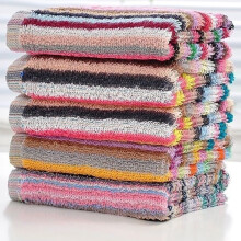 Mouchoirs et chiffons de nettoyage en coton rayé coloré, 35 x 35 cm, torchons absorbants, serviettes carrées multi-usages pour la cuisine, le bar,