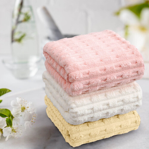 τεμάχια πολύχρωμες ριγέ πετσέτες προσώπου – απαλό βελούδο, έντονο αισθητικό