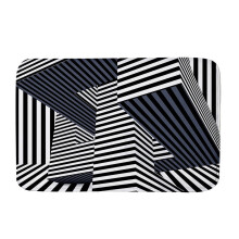 3D Optical Illusion Rug – Black & White Vortex Floor Mat, Compatible with Entryway, Bedroom, Living Room Decor