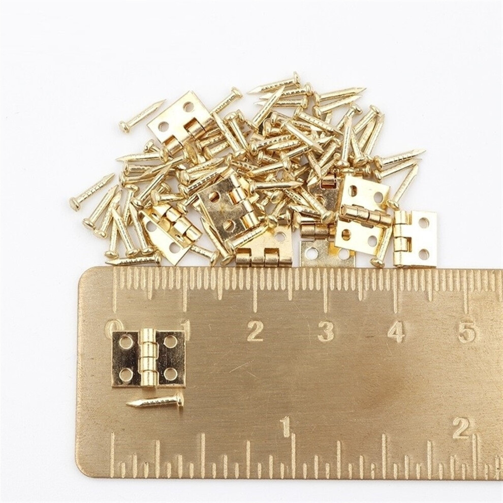 10/100Pcs 180 Folding Brass Miniature Hinge, 8*10Mm Small Hinge, Hardware Accessories For Gift Box Diy Craft 9418476612725
