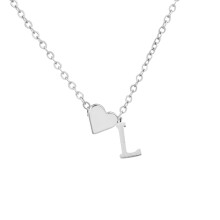 Halsband för kvinnor Rea Sterling Silver925Hjärthalsband med initialerHjärtbokstavshalsband Personligt monogramhalsband1 st