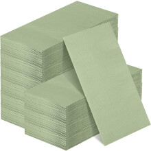 Lot de 100 serviettes en papier jetables double épaisseur, 33 x 41 cm, vert sauge – pour mariage, anniversaire, cocktail et réception