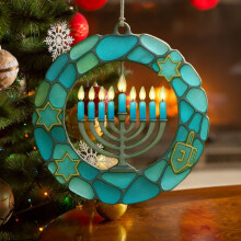 Décorations de Noël 2025 – Décoration spirituelle pour sapin de Noël en forme de menorah, décoration de Hanoukka et cadeaux juifs pour maman,