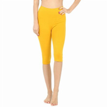 Dame Essential Basic Bomull Spandex Stretch Capri Leggings Under Kneet