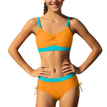 Oranje tweedelig badpak voor meisjes (9-10 jaar), bijpassend topje en broekje, comfortabele pasvorm voor strand/zwembad – tankini-stijl
