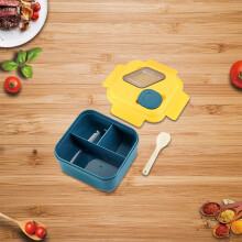 Boîte à lunch Bento avec pot à sauce – Compatible micro-ondes, idéale pour le bureau, l'université, les trajets et les pique-niques