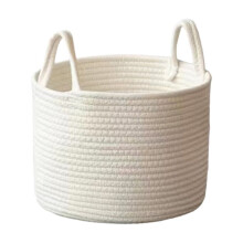 Cotton Rope Woven Oval Storage Basket 18x12x8 in – Handle Design for Snacks, Toys, Gifts & Bathroom Organizing