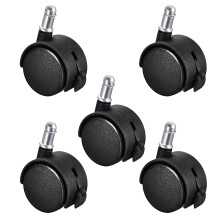 Nylon dobbelt drejehjul 2 tommer 5 stk. sort med bremse