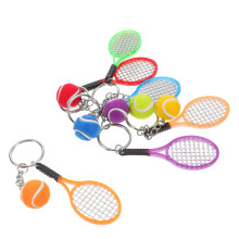 Tennis keychain set with racket and ball pendants 6 pcs