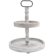 Présentoir à gâteaux/cupcakes en bois à 2 niveaux style ferme, idéal pour un coin café, la décoration intérieure et comme centre de table –