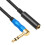 Extensor de áudio com conector curvo de 6,35 mm, estéreo, macho para fêmea. 1