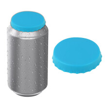 1 PC BPA-Free Silicone Soda Can Lid – Reusable Can Stopper/Protector for Coke, Juice, Beverage Cans, Blue; compatible with standard cans