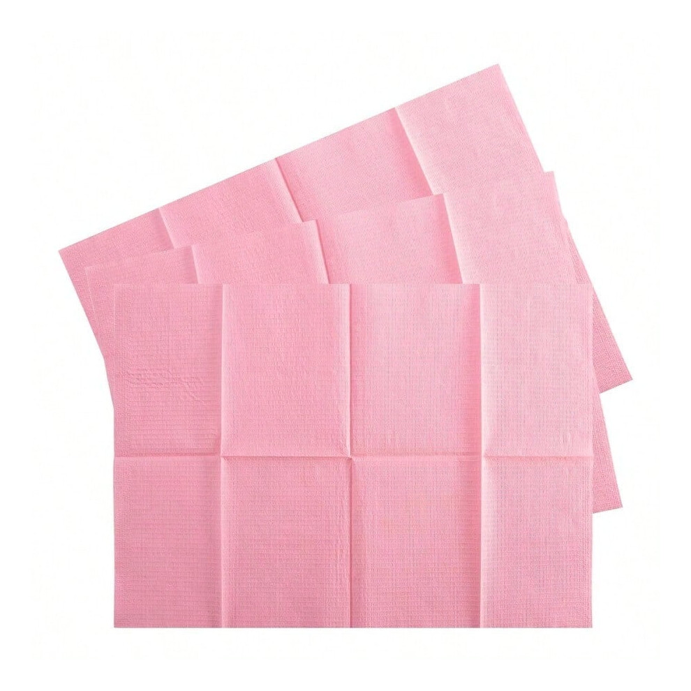 Pink 75Pcs Disposable Dental Bibs, Patient Bibs For Dentist, Tattoo, Nails Â Compatible With Standard Bib Holders