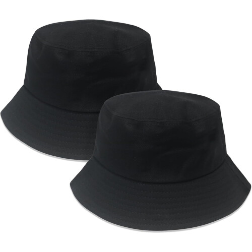 Confezione da 2 cappelli a secchiello per uomo e donna, cappelli in cotone per sole, spiaggia e pesca.